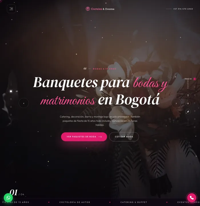 Sitio web de coctelesyeventos.com