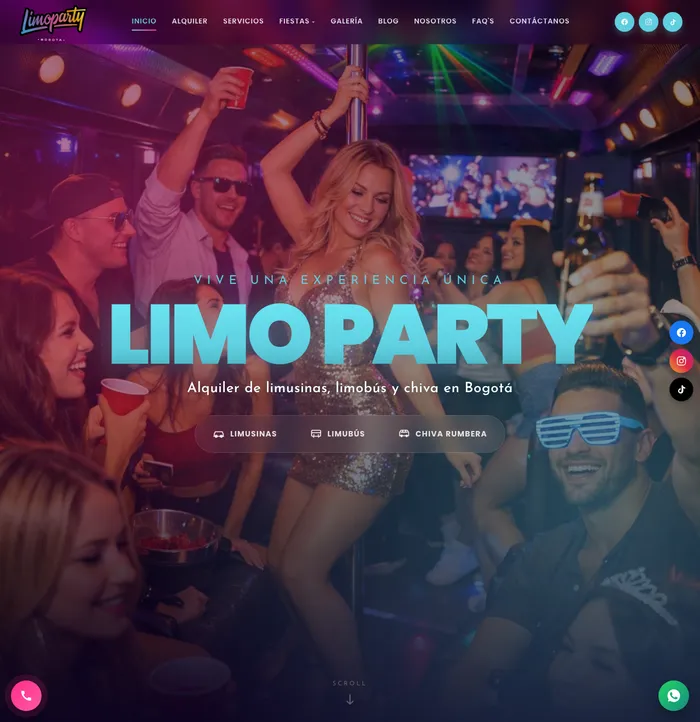 Sitio web de limopartybogota.com