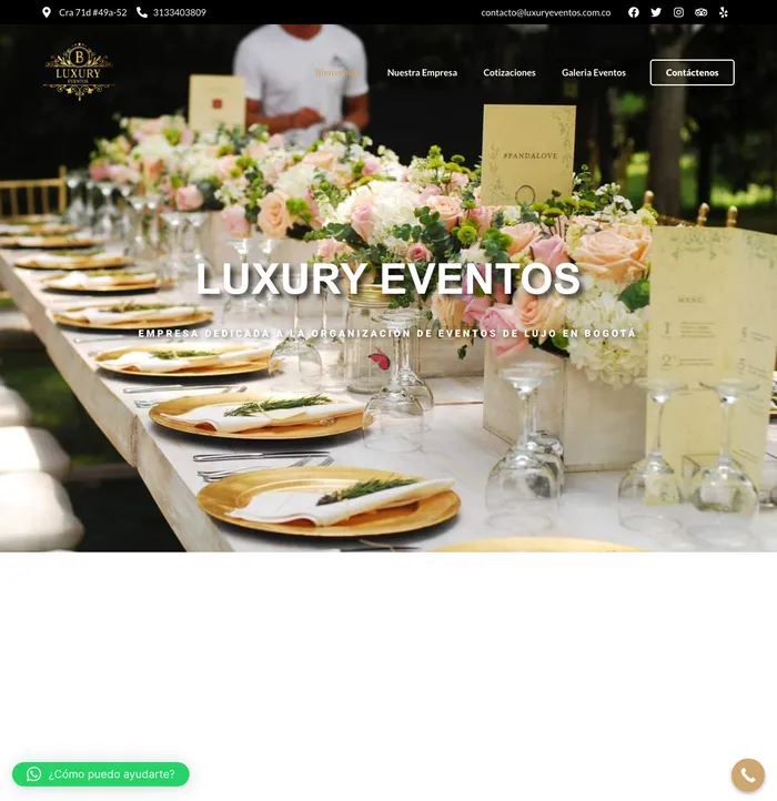 Sitio web de luxuryeventos.com.co